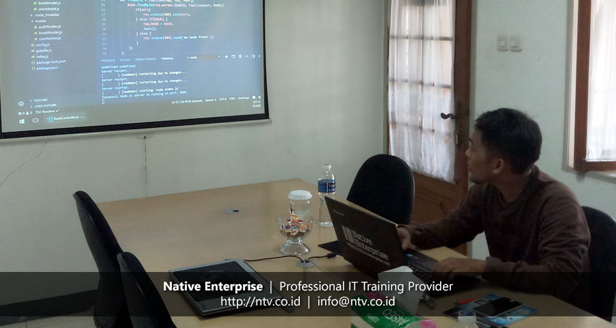 Training "Web App Development using Node.js Express and MongoDB" bersama Panasonic